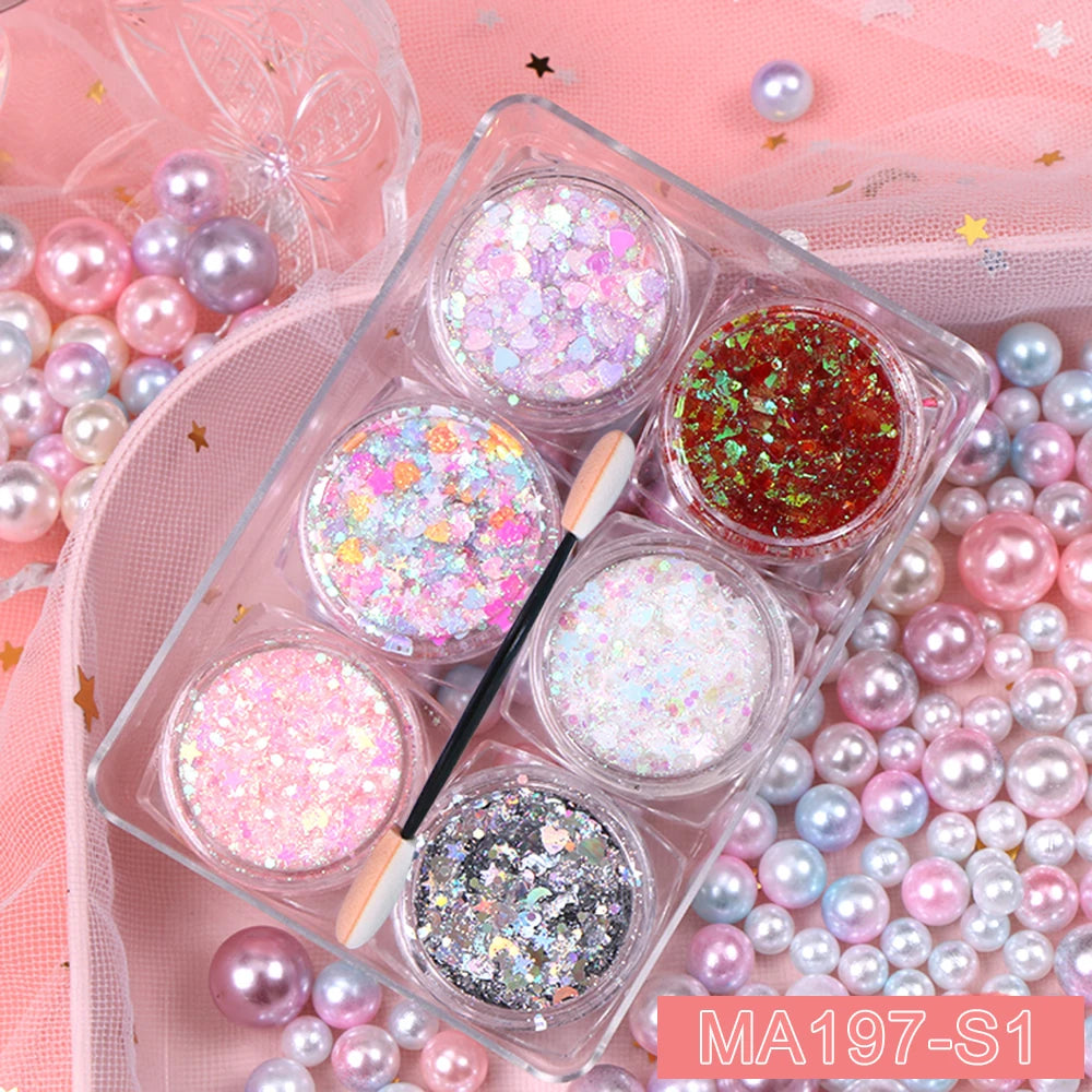 Kit 6 Frascos de Sombra Glitter