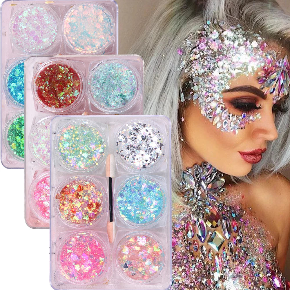 Kit 6 Frascos de Sombra Glitter