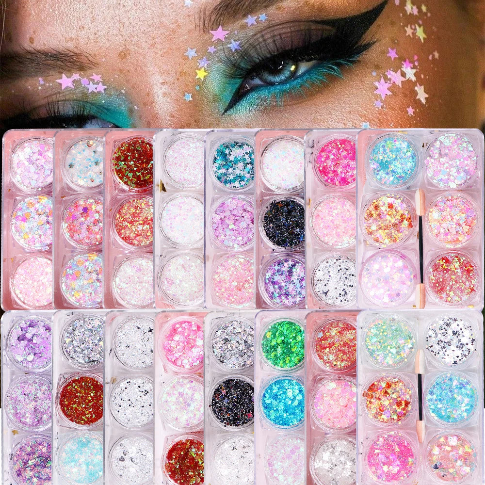 Kit 6 Frascos de Sombra Glitter