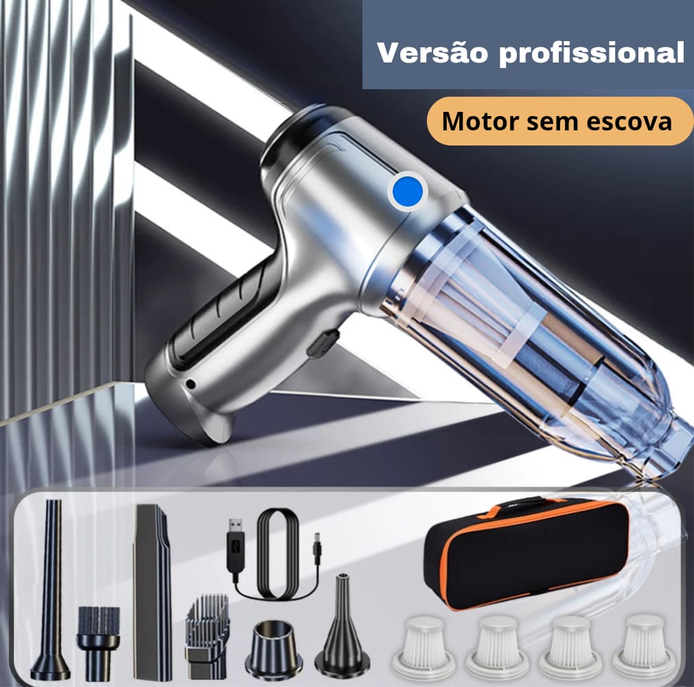 Mini Aspirador de Pó com Função Turbo 3x1